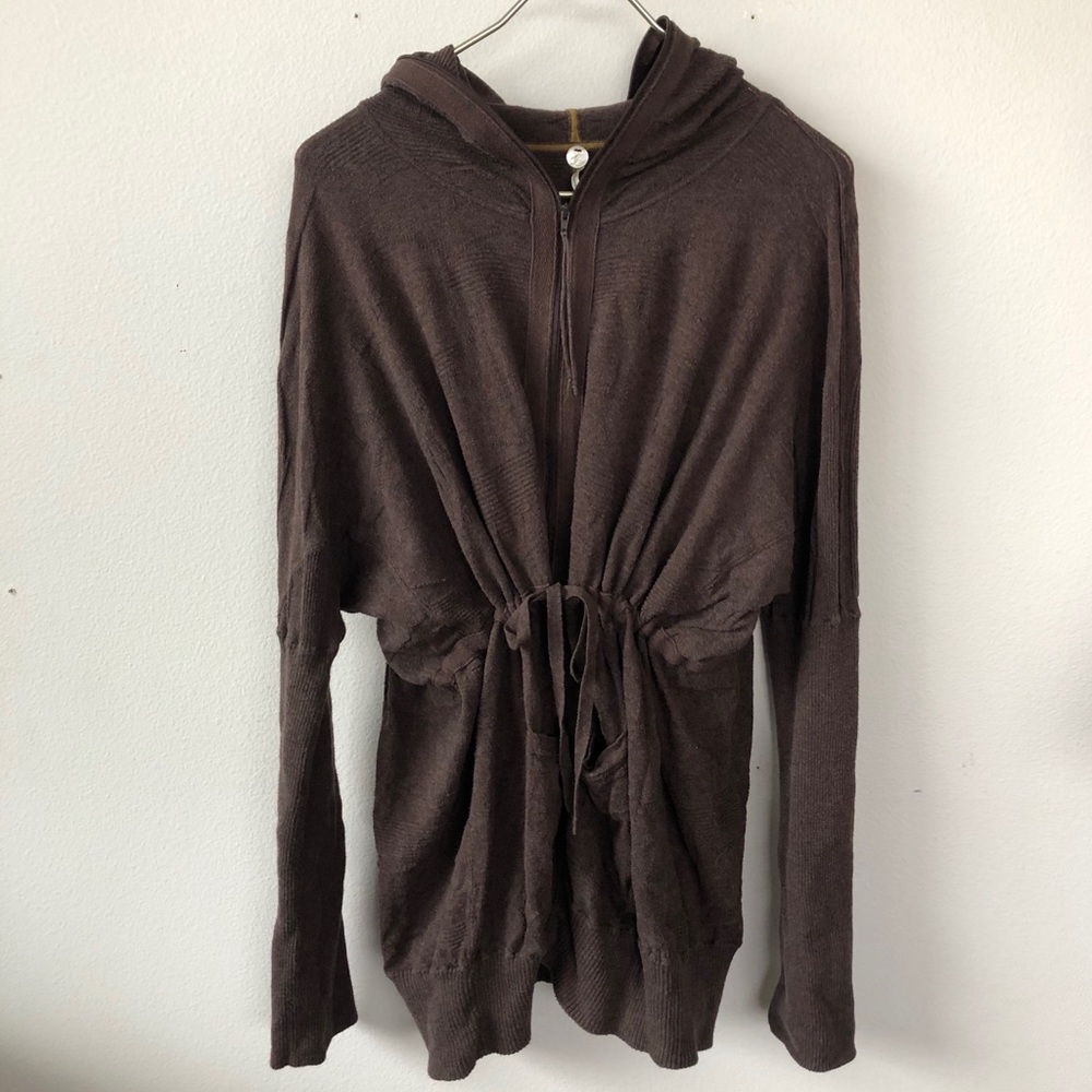 Margaret O’Leary Brown Textured Zip Up